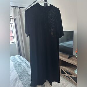 Banana Republic Black Sheer Midi Dress